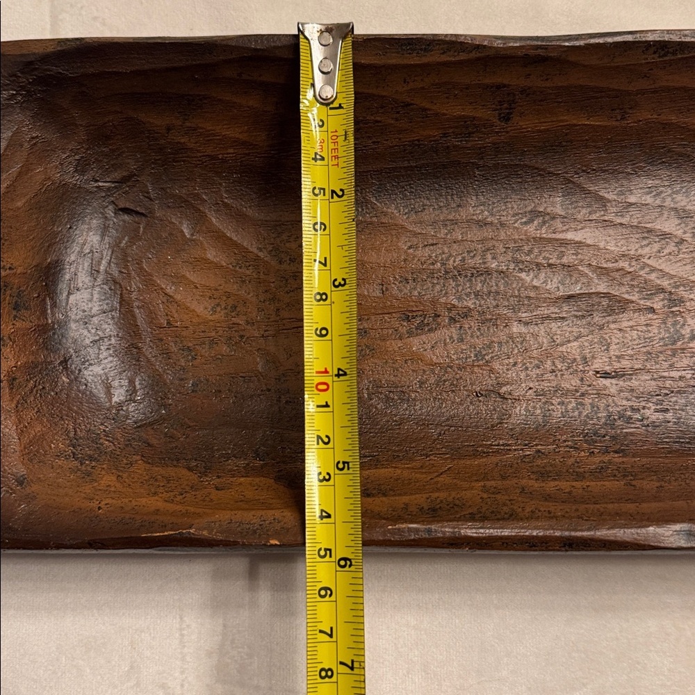 Hand-Carved Brown Wooden Dough Bowl - Rustic - Picture 7 of 7